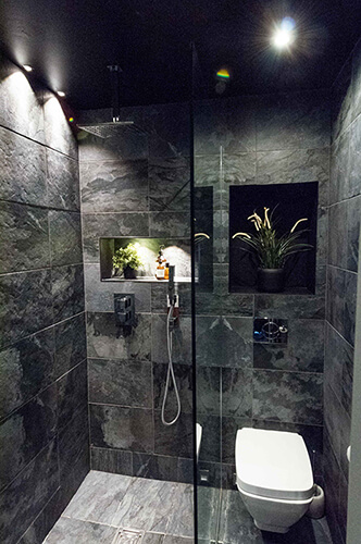 Grey stone wet room