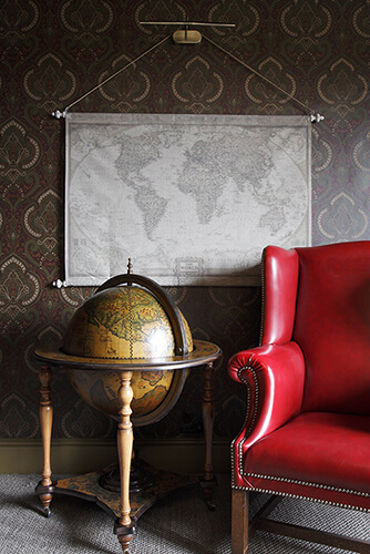 Red leather library Chair