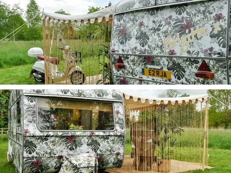 Vinyl wrap exterior of Brigitte the glamavan