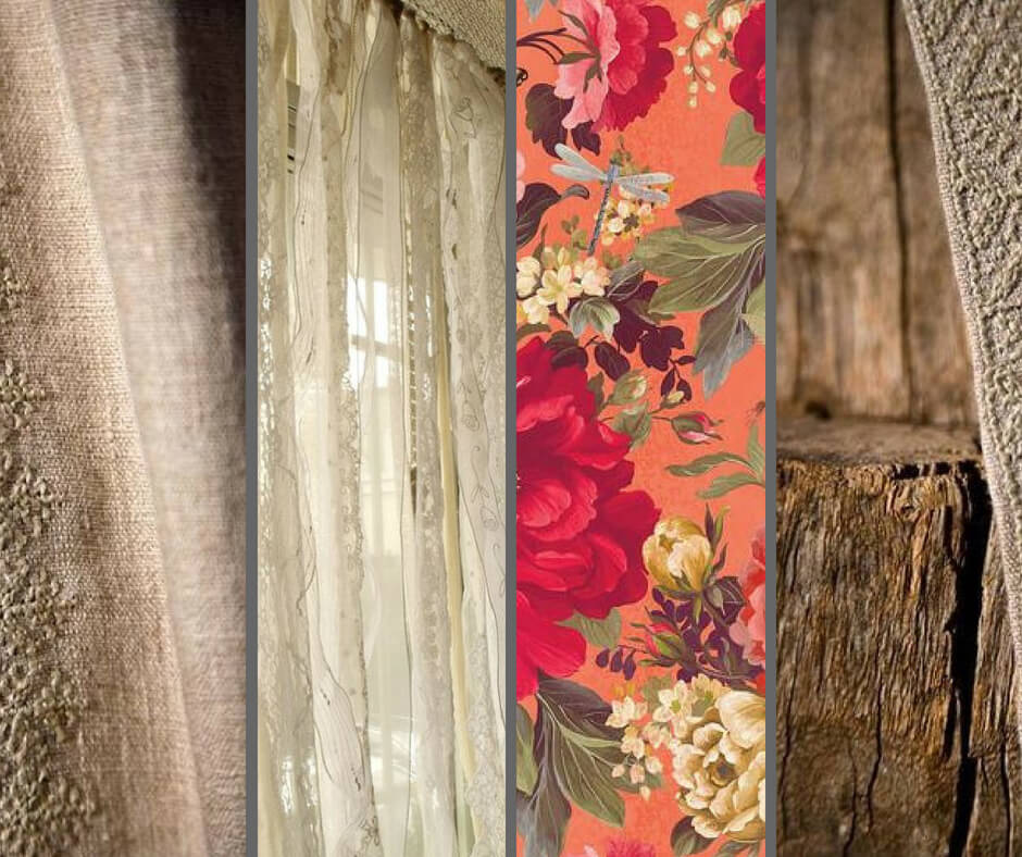Boho den moodboard textures