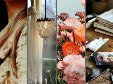 boho den mood board