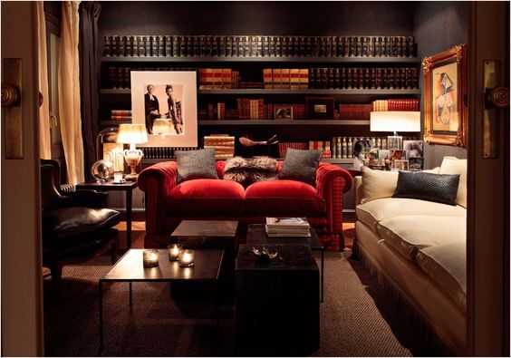 layered lighting in a study